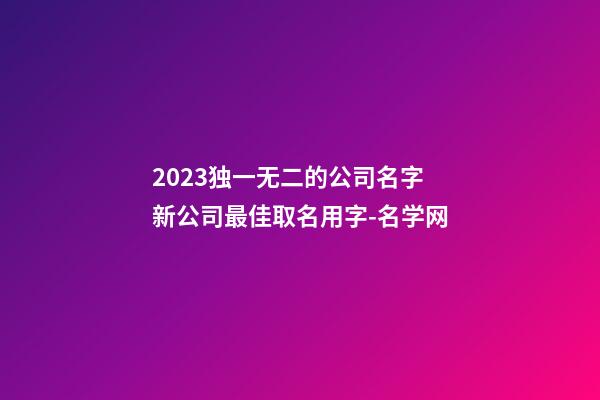 2023独一无二的公司名字 新公司最佳取名用字-名学网-第1张-公司起名-玄机派